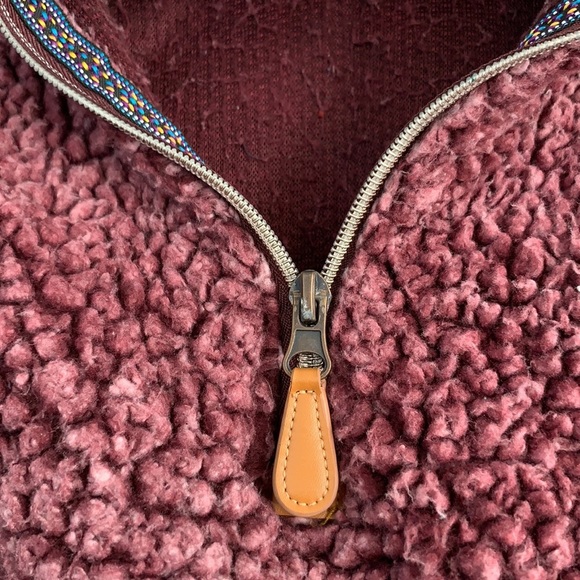 Nordic Fleece Sherpa Maroon Quarter Zipper Jacket XS - Picture 4 of 5